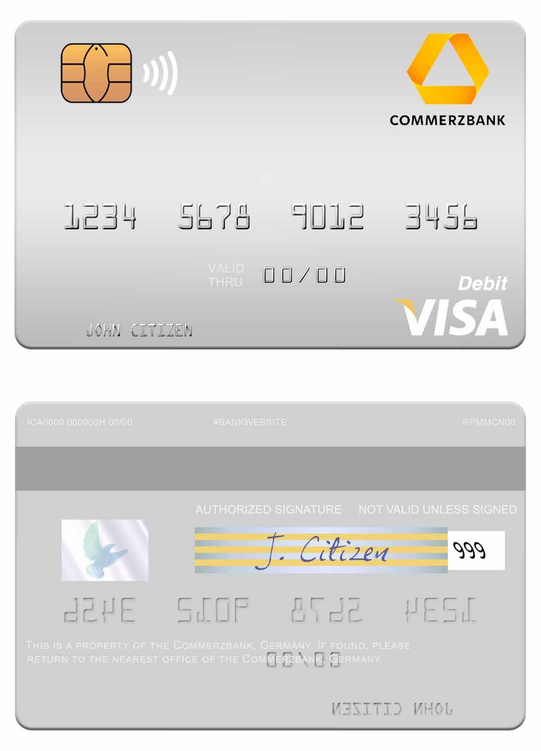 Germany Commerz Bank visa debit card